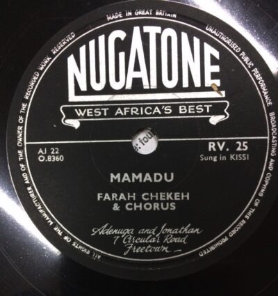 Label Nugatone RV 25 Mamadu, Farah Chekeh and Chorus