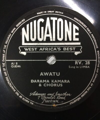 Label Nugatone RV 28 Awatu, Darama Kamara and Chorus